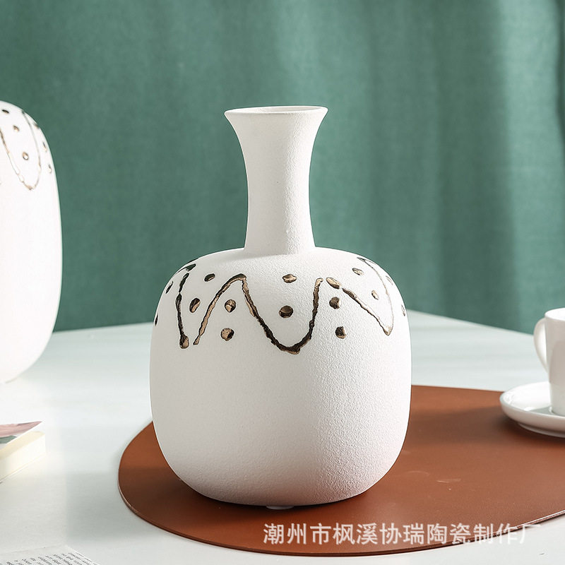 网红白色艺术花瓶轻奢陶瓷北欧风格创意简约插花干花花艺摆件,鲜花速递/花卉仿真/绿植园艺,花瓶,淘宝优惠券,粉丝福利购,淘宝优惠卷