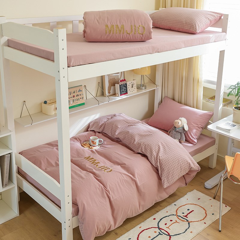 全棉水洗棉学生宿舍三件套 床上用品寝室纯棉床单被套床笠四件套