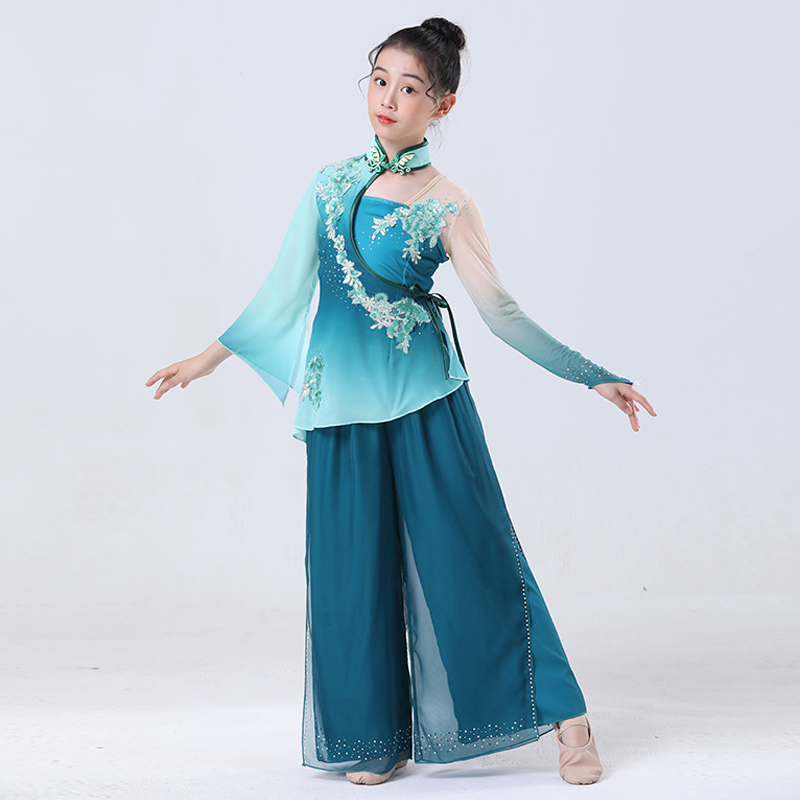 儿童古典舞表演服胶州秧歌艺考服独舞扇子民族舞飘逸中国风演出服