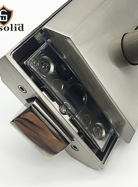 ASID全固无框办公室玻璃隔断隔墙高隔间玻璃门锁高格锁打孔玻璃锁