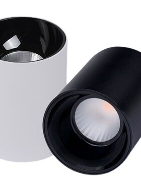 黑色led明装射灯深杯防眩光免开孔天花灯家用客厅3W5W7W聚光吸顶