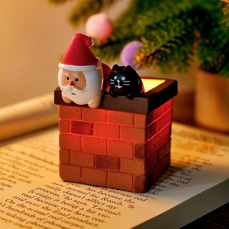 圣诞节礼物小朋友夜灯烟囱圣诞老人发光装饰摆件新年创意送男生