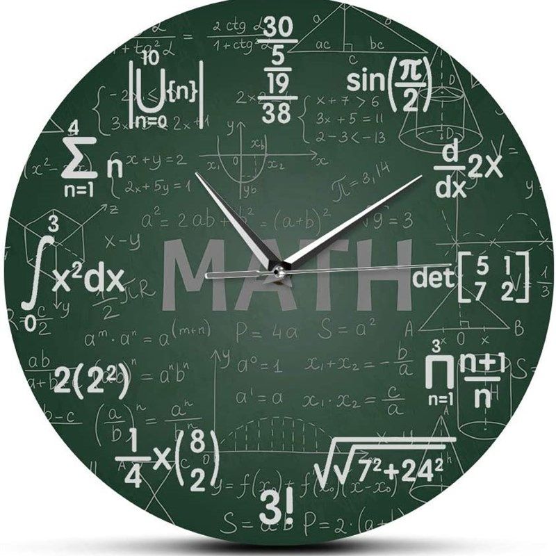 数学公式和符号带灯的钟表挂钟客厅网红时钟照片定制钟表创意圆形