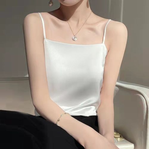 【买一送一】戎美衣尚真丝吊带背心女白色外穿西装打底内搭夏季