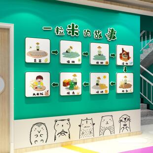 幼儿园环创主题墙成品文化走廊墙面装饰托管班形象一粒米的故事贴