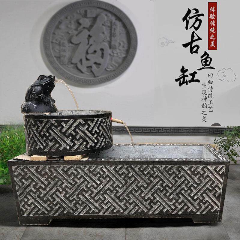 覆古青石缸长方形石头鱼缸户外庭院养鱼石槽花盆金蟾流水景观摆件,家居饰品,石雕,淘宝优惠券,粉丝福利购,淘宝优惠卷