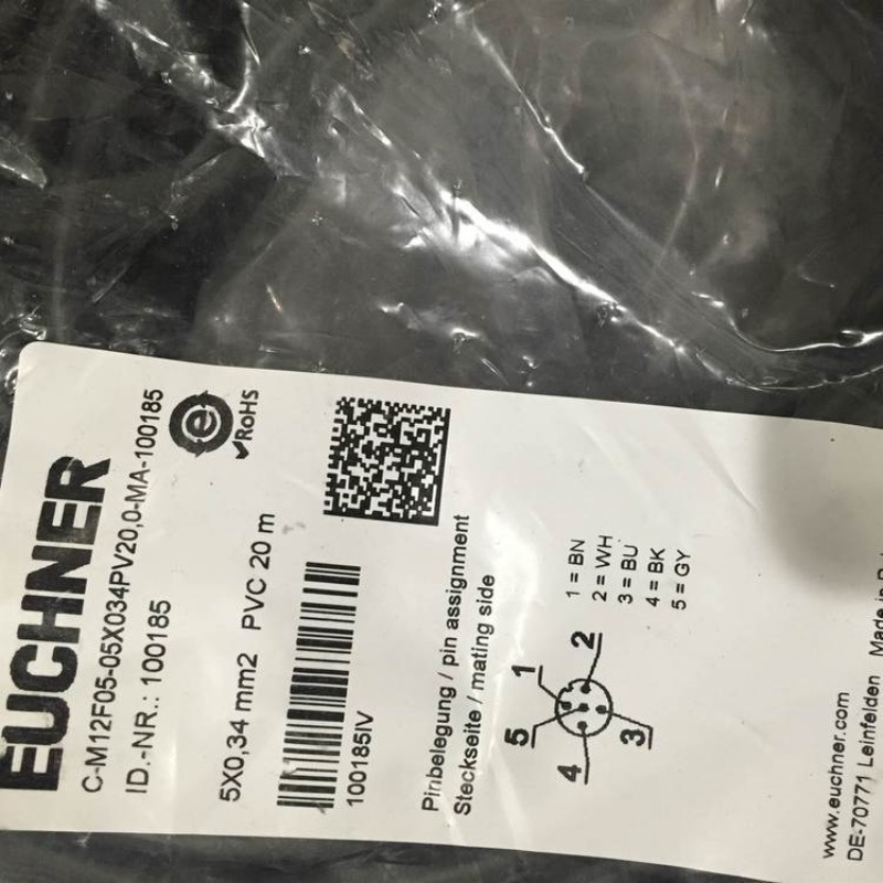 安士能电缆C-M12F05-05X034PV20 0-MA-100185 (订货号 100185)大