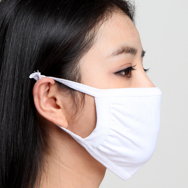 白色纯棉口罩薄款男女防护全棉布C防尘透气可水洗加大秋冬防风保