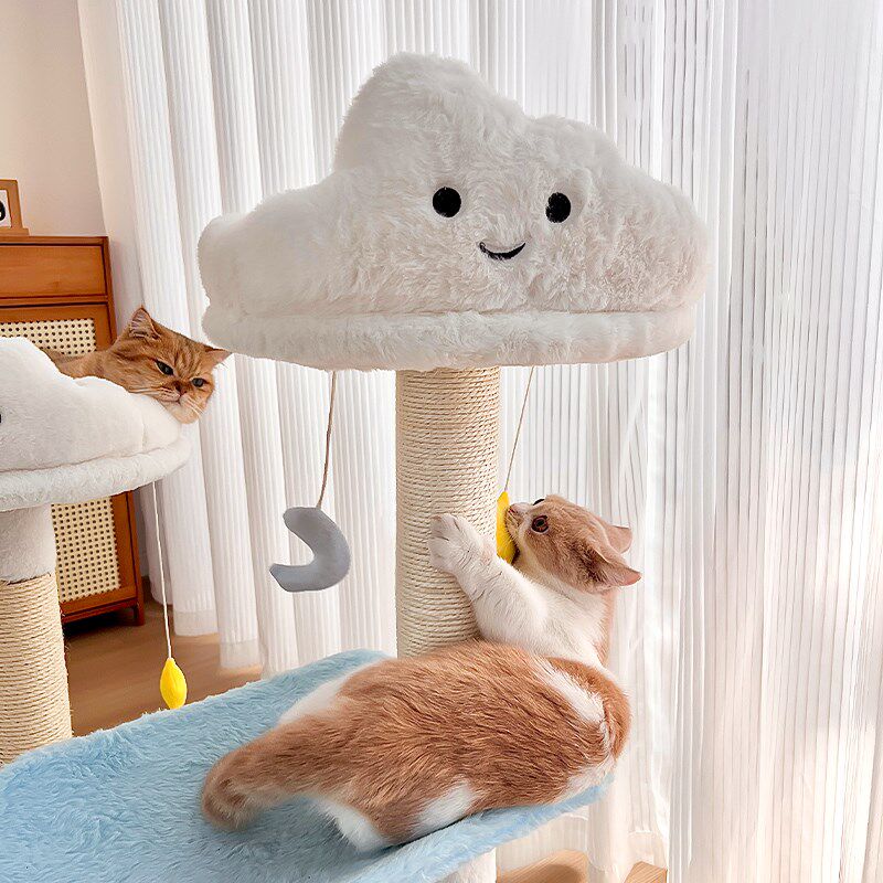 云朵猫爬架一体式休息台薄荷玩具猫窝耐抓猫抓柱T猫抓板小型不占
