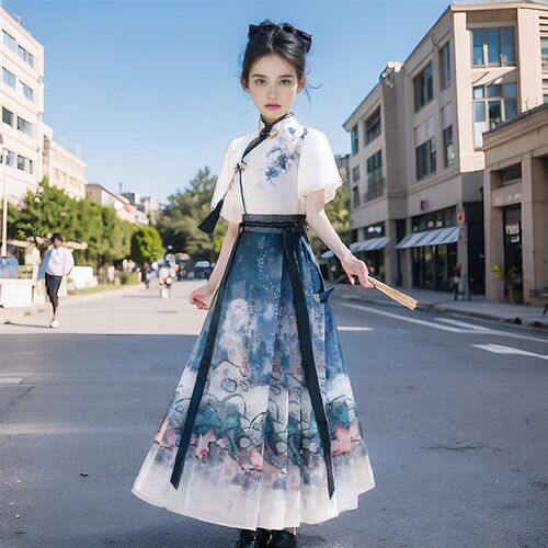 女童马面裙2024夏季新款古风汉服G儿童新中式唐装套装大童款薄款