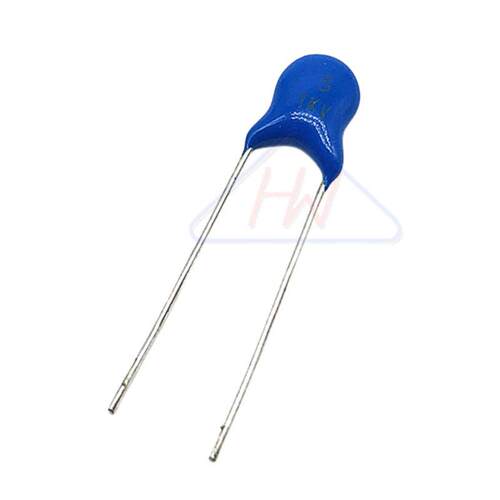 压瓷片电容5PF 1000V 1KV5PF 蓝色陶瓷电容 圆形片径F=6MM 直插
