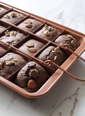 加厚款橙色活底布朗尼烤盘分隔烘焙蛋糕盘烘焙店家用茶点格子盘