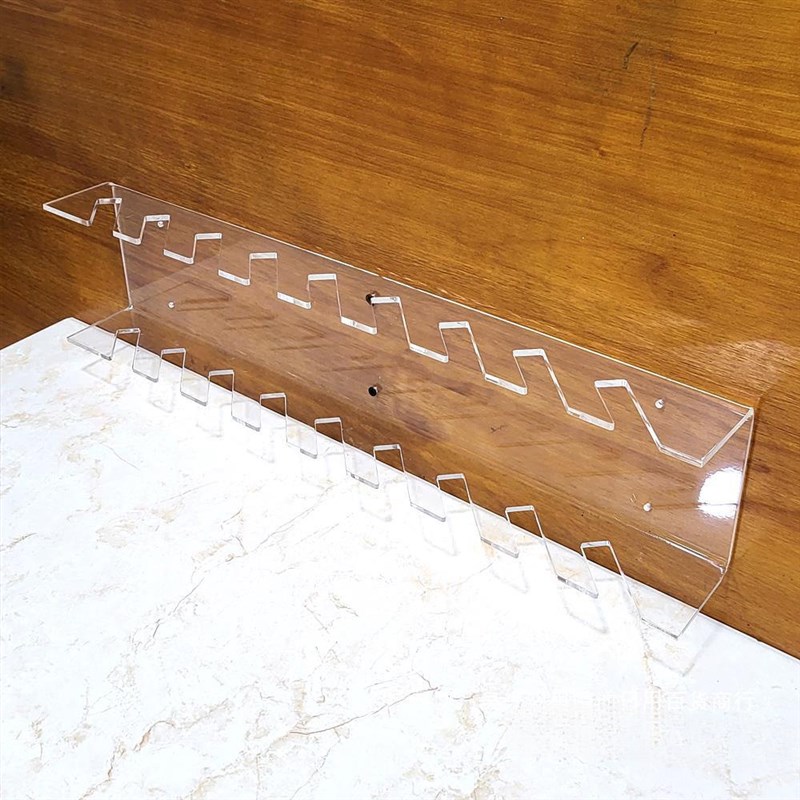 全屋亚克力色板卡槽展示架橱柜门板石材小斜插陈列架子