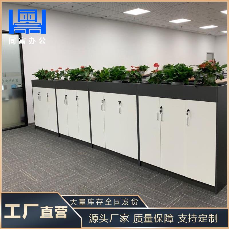 花槽柜办公室隔断桌边矮柜放置花草绿植柜子资料文档存放主管柜子