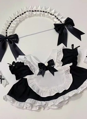 现货40cm厘米娃衣棉花娃娃毛绒公仔衣服坐姿一番赏可爱女仆装套装