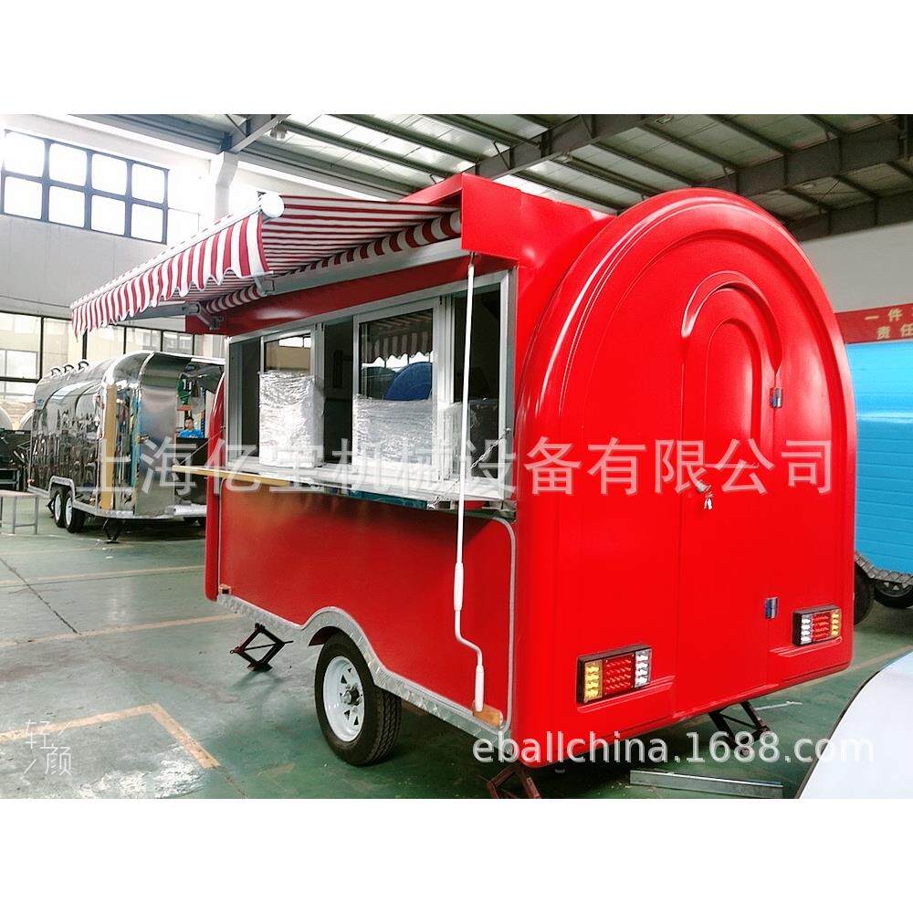 上海出口美国功能网红车美美食牵引小吃车流动景点咖多啡冷饮食车