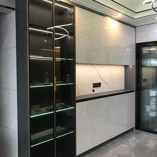 轻奢双门展示餐边柜实木餐边柜储物高柜一体靠墙家用酒柜多功能