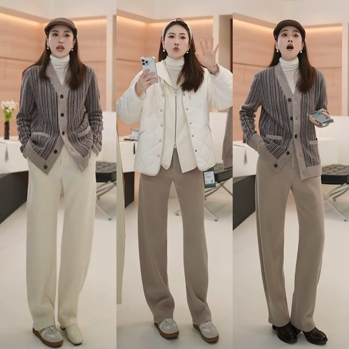 通勤风潮流女士休闲长裤