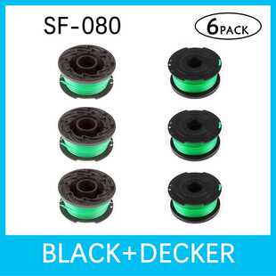 080线轴打草头6pack decker绿黑割草机配件打草线SF 袋装 black