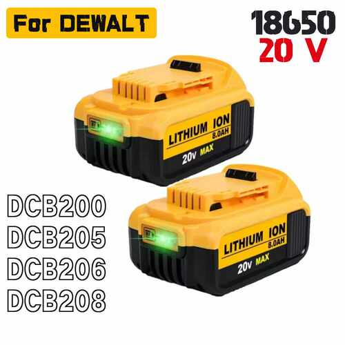 替换DeWalt工具电池锂电池18V 20V德伟MAX DCB200 205 206电池