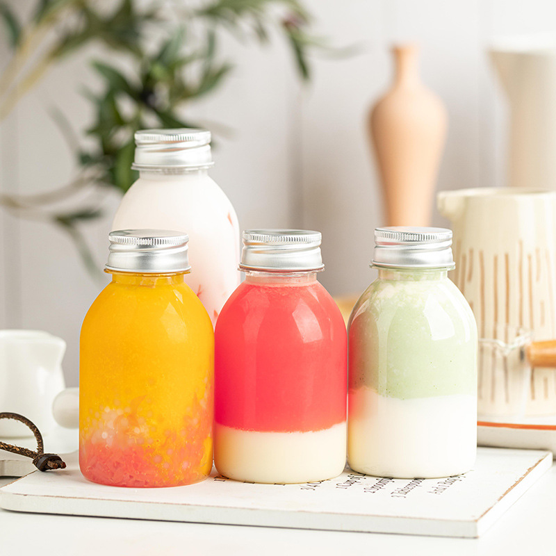 饮品瓶子一次性杨枝甘露塑料奶茶瓶饮料瓶西米露奶茶瓶瓶带盖工厂