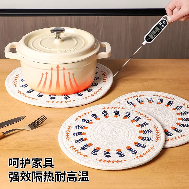 棉麻编织隔热垫家用餐垫盘碗垫砂锅垫杯垫茶杯垫壶垫防烫餐桌垫