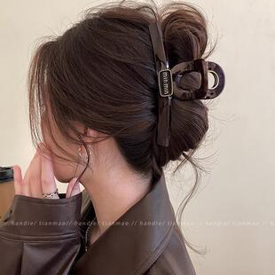 2024新款高级感鲨鱼夹后脑勺盘发夹气质夹子头饰金属标头发抓夹女
