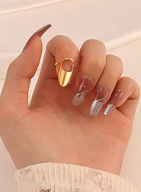 欧美ins合金几何指甲套时尚小众指甲戒指 指尖装饰简约护甲饰品潮