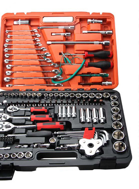 120121件套汽车修理工具套筒扳手套装汽保五金组合工具箱手动工具