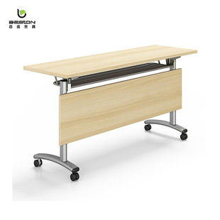 板式培训桌E1刨花板培训桌带轮带抽屉折叠桌木纹桌子办公桌写字桌
