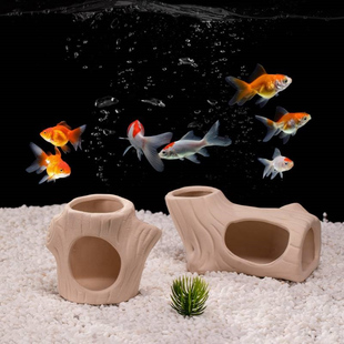 木桩屋鱼缸摆件陶罐躲避洞创意陶瓷套餐装饰屋造景虾窝虾罐躲避屋