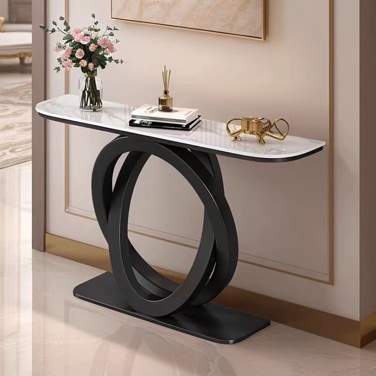 创意岩板玄关桌简约大理石入户桌简约进门靠墙门厅观景台玄关台柜