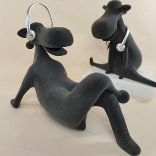 现代简约音乐植绒小毛驴摆件北欧样板房间办公间软装饰品玄关摆设