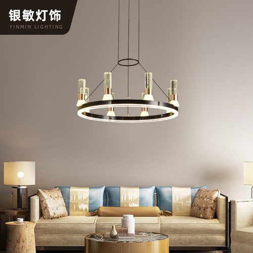 北欧复古工业风吊灯客厅灯LED别墅酒店饭店餐厅灯水晶枝型吊灯