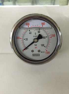 WIKA 耐震压力表 YN60Z 轴向 100bar 1500psi 螺纹14*1.5 2分
