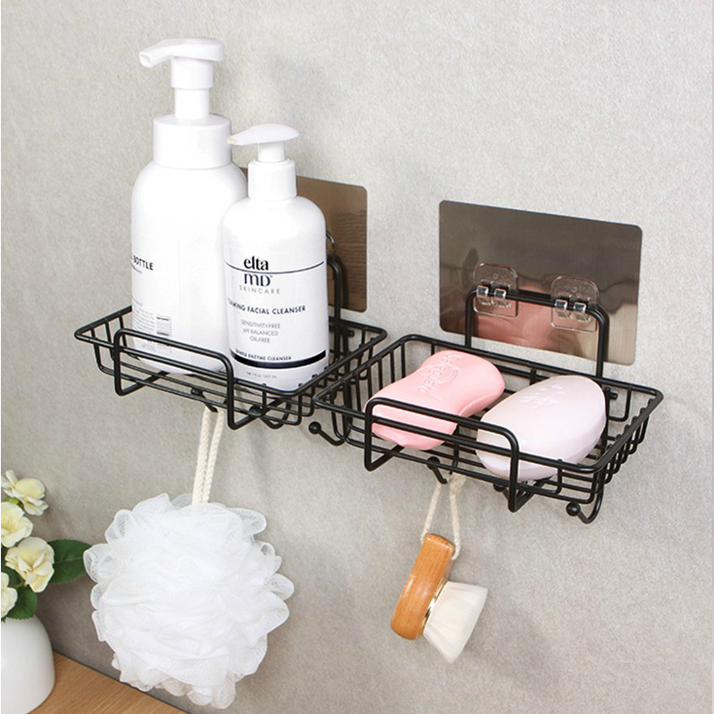 免打孔不锈钢肥皂架卫生间吸盘沥水肥皂盒厨房置物架壁挂式香皂盒