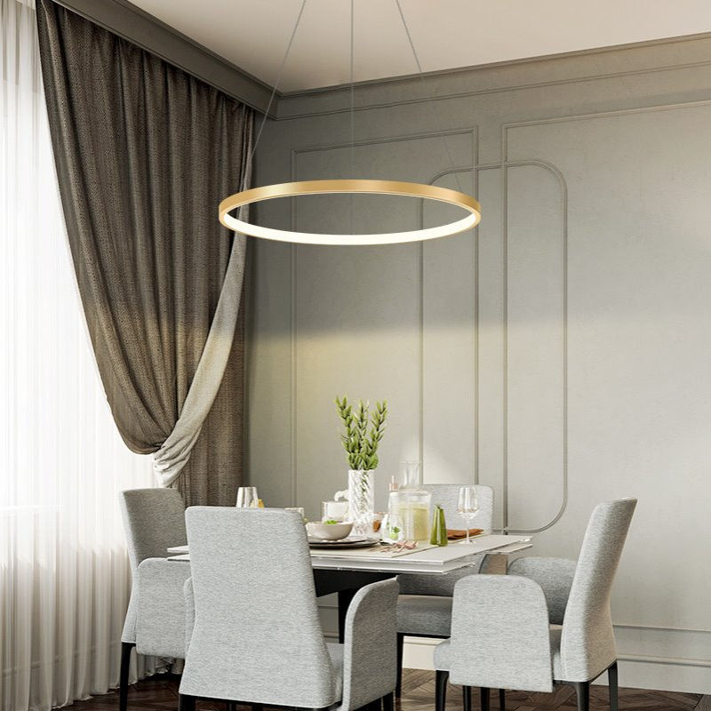 简约餐厅吊灯创意个性圆形设计师单头现代客厅灯led餐桌饭厅吊灯