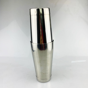 不锈钢本色波士顿调酒器带底750ml 酒具 600ml外表光亮创意摇酒壶