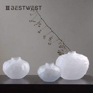 花瓶轻奢高级感摆件客厅插花玻璃透明水养现代简约餐桌冬青创意