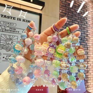 新款手机挂绳卡通公仔莉莉丝苹果手机链手绘珠串钥匙扣时尚通用吊绳手机挂链挂链直播盲盒包包吊坠手机绳