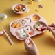 小麦秸秆儿童餐盘分格男孩女孩家用宝宝吃饭餐盘早餐盘分隔幼儿园