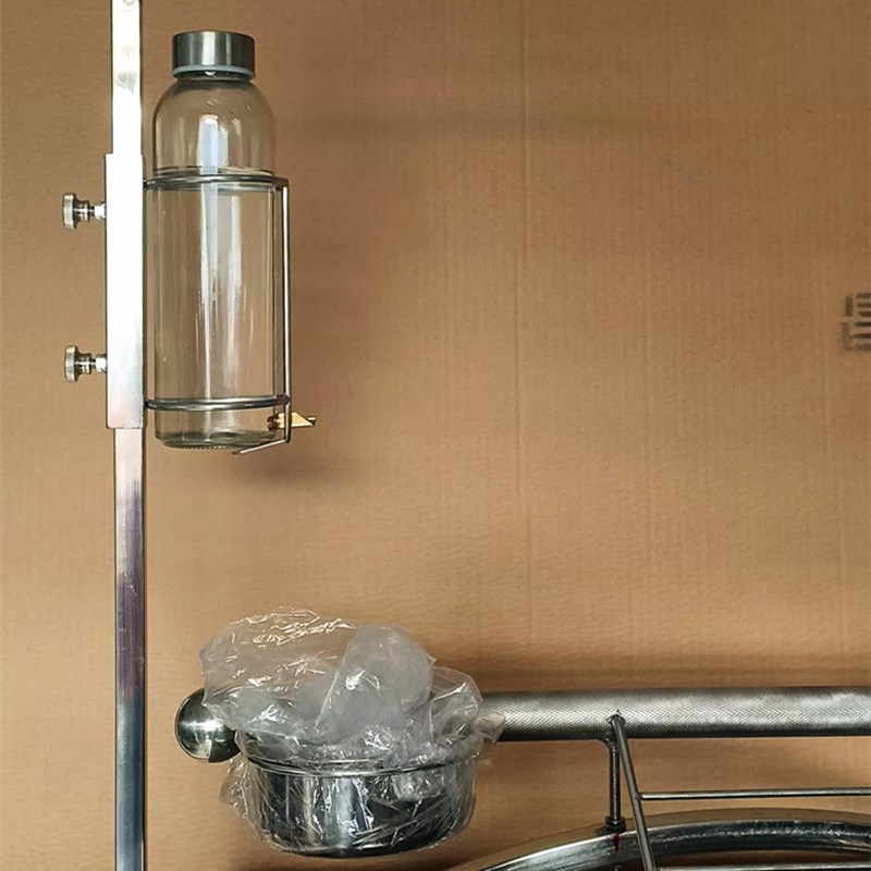 鹦鹉自动饮水器喂水壶水杯304不锈钢支架水果玩具架 玻璃撞针水杯