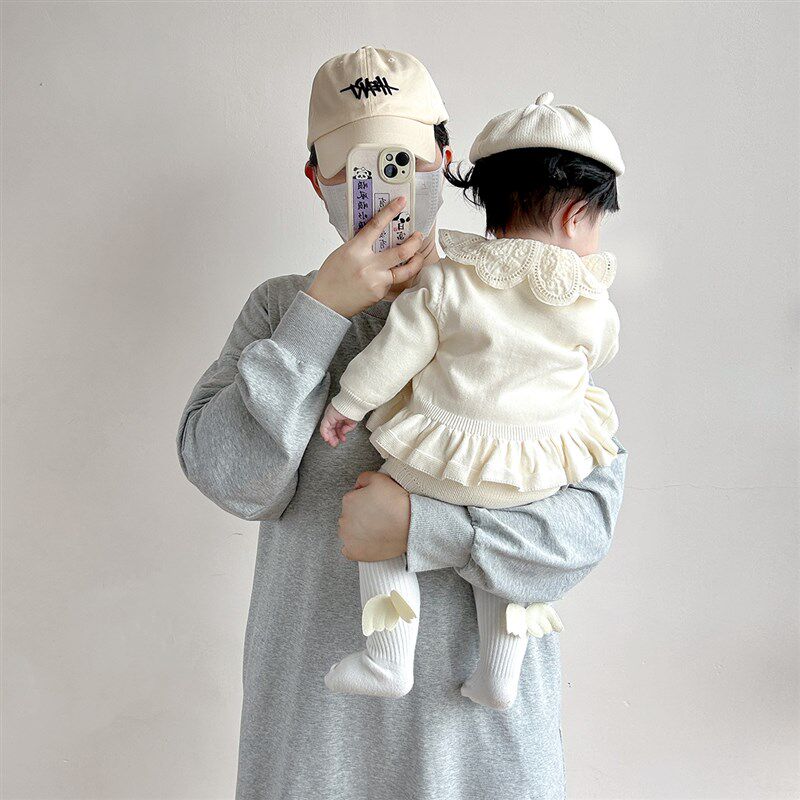 婴儿衣服秋装女宝宝十二针细腻毛线开衫儿童棉线手工绣花外套毛衣