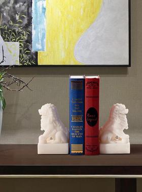 新中式狮子书档摆件创意家居客厅电视柜书房书柜桌面软装装饰摆设