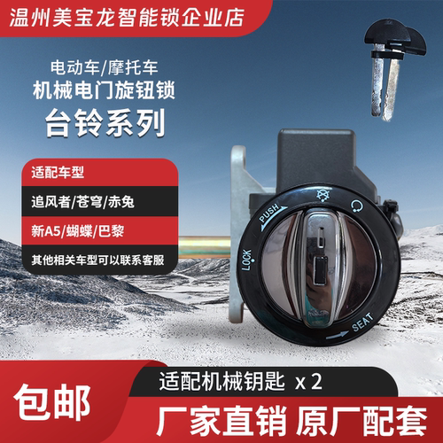 适用台铃电动车追风者米兰蝴蝶巴黎夺冠赤兔新A5苍穹电门旋钮锁