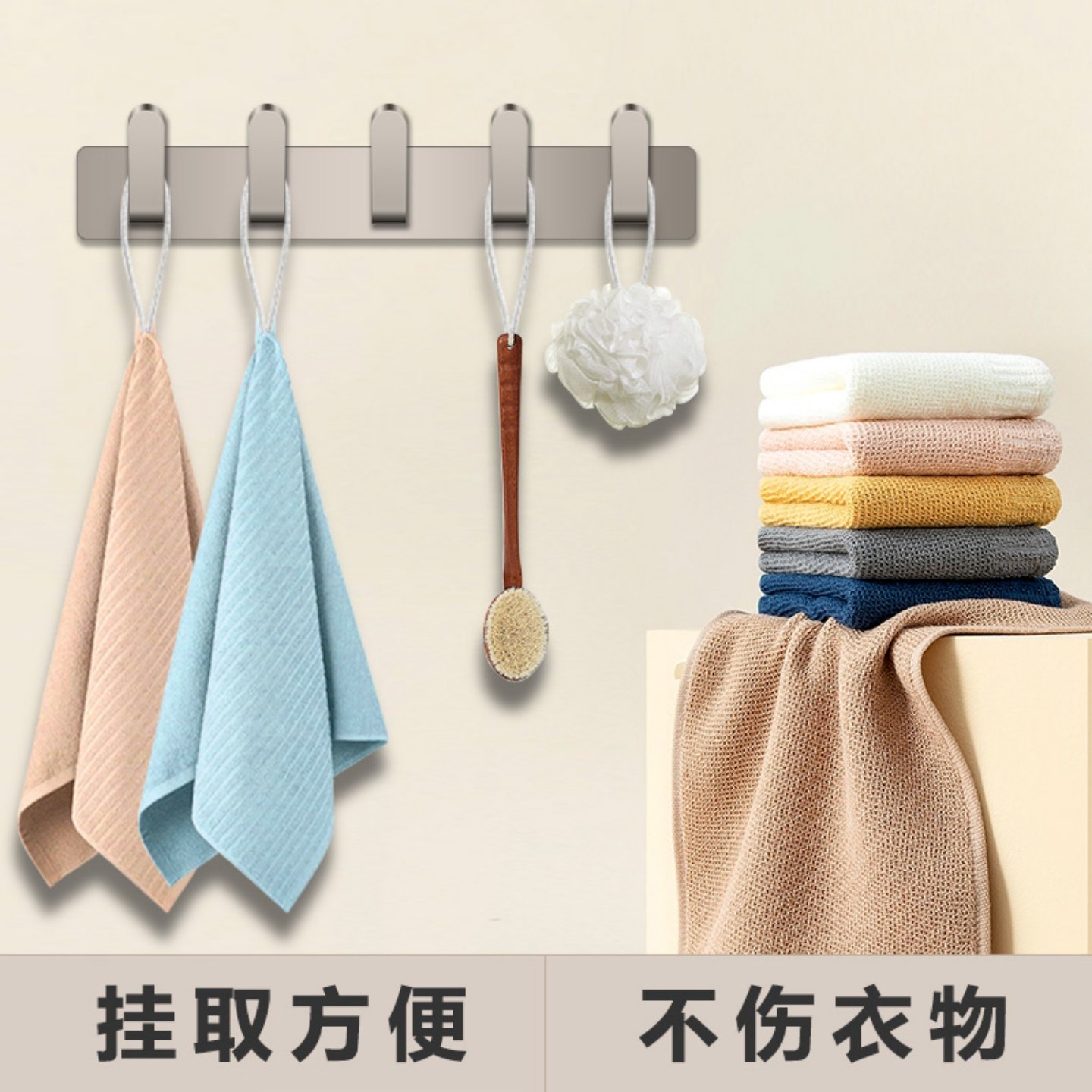 轻奢太空铝排钩免打孔  强力承重壁挂衣钩入户门后厨房卫生间通用
