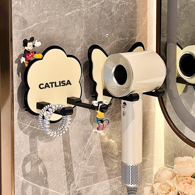 吹风机置物架壁挂式免打孔卫生间浴室电吹风收纳支架吹风筒挂架子