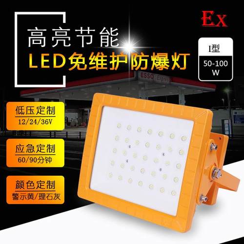 led加油站防爆灯100w200w防爆投光泛光灯隔爆型防爆路灯低压300w