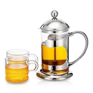 耐高温加厚玻璃泡茶壶冲茶器不锈钢过滤餐厅花茶壶家用咖啡法压壶
