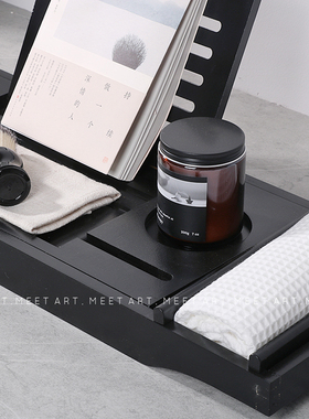 样板房间浴室洗手间化妆室浴缸架摆件洗漱套装托盘软装搭配组合